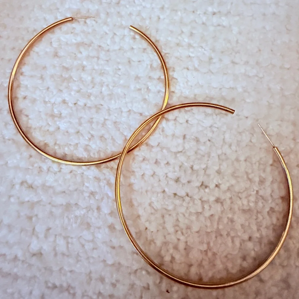 Jennifer Fisher 2.5 Thread Hoops in Plated Brass - Picture 5 of 14